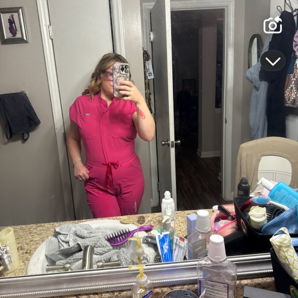 Figs Barbie pink jumpsuit scrubs